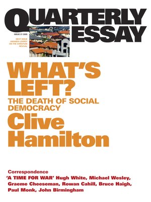 cover image of Quarterly Essay 21 What's Left?